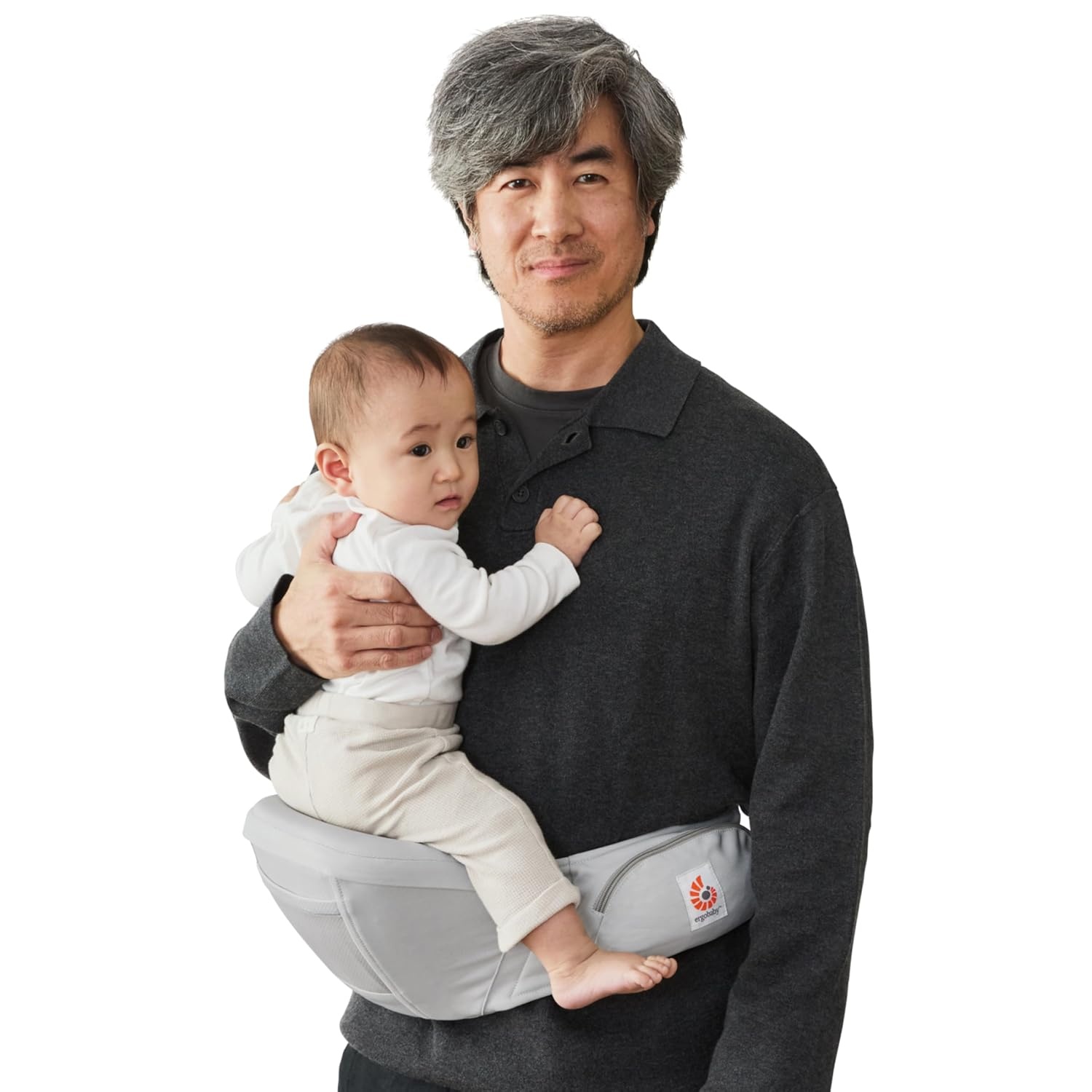 image:imageErgobaby Alta Hip Seat Baby Carrier for Babies and Toddlers 448 Months 3Position Convertible Ergonomic Baby Carrier Storage Pocket Sun Hood HipHealthy Positioning Fits 1245 lbs Onyx BlackPearl Grey