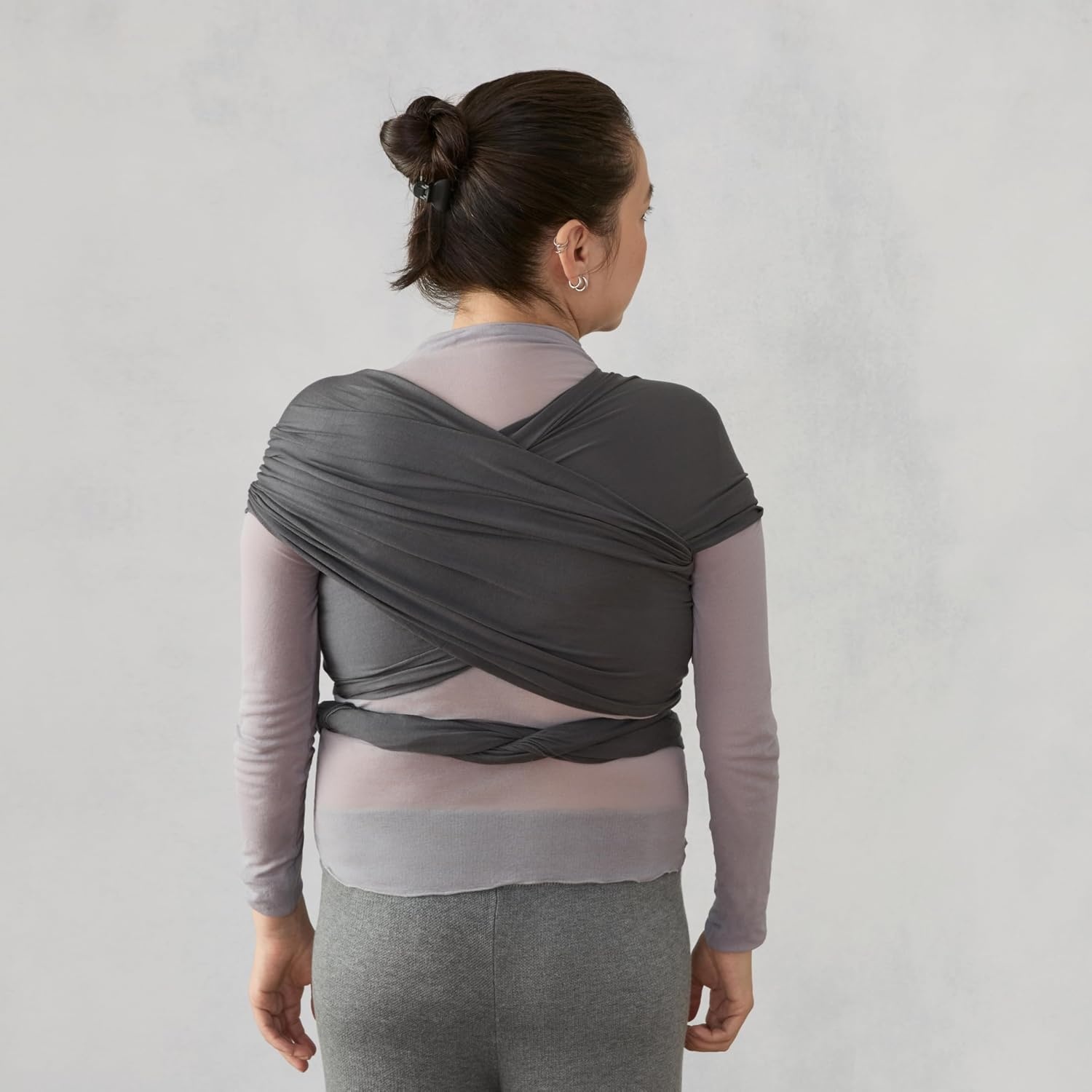 image:imageErgobaby Aura Baby Wrap Carrier for Newborn 012 Months Soft Stretchy Infant Wrap Carrier with HipHealthy Positioning PreTied Design Fits 825 lbs Twilight NavySoft Black