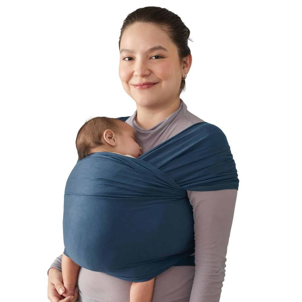 image:imageErgobaby Aura Baby Wrap Carrier for Newborn 012 Months Soft Stretchy Infant Wrap Carrier with HipHealthy Positioning PreTied Design Fits 825 lbs Twilight NavyTwilight Navy