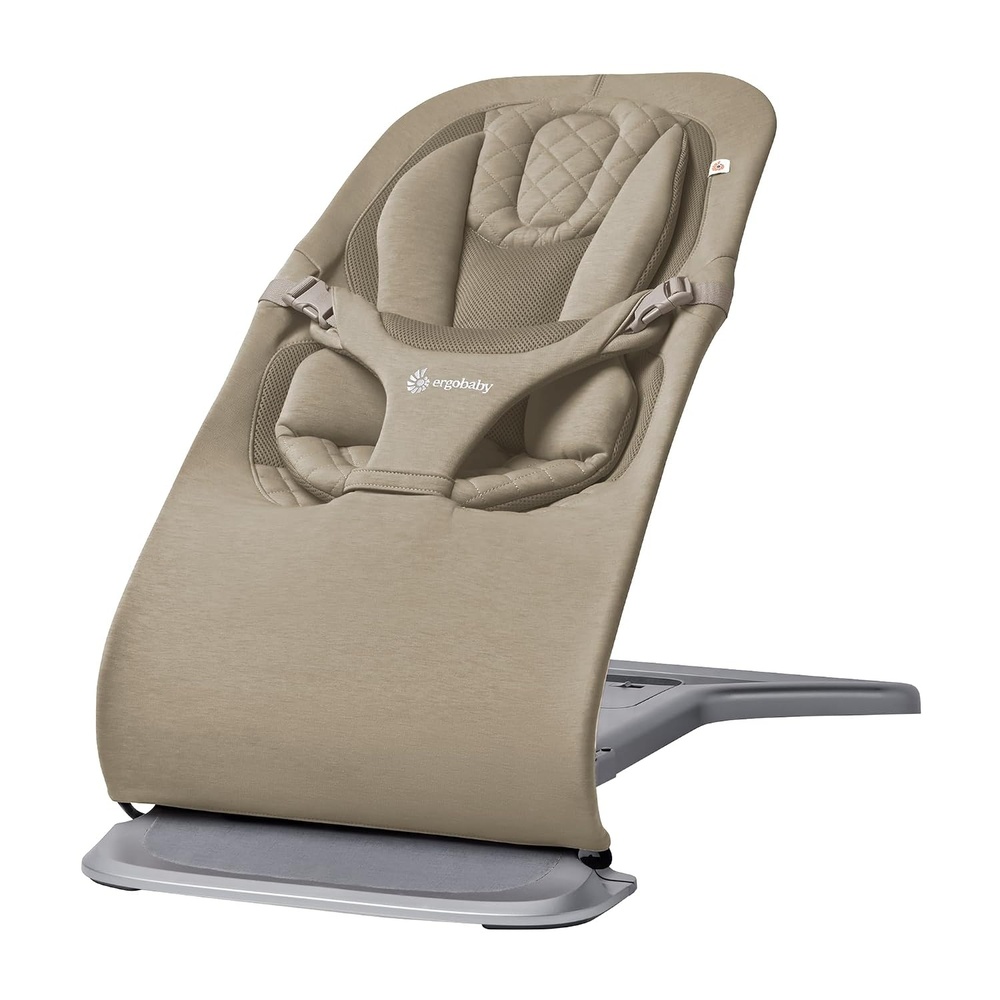 image:imageErgobaby Evolve 3in1 Bouncer Seat for Babies and Toddlers 5525 lbs Multi Position Baby Rocker Seat with Adjustable Heights Secure Harness Newborn Insert Mesh CreamSoft Olive