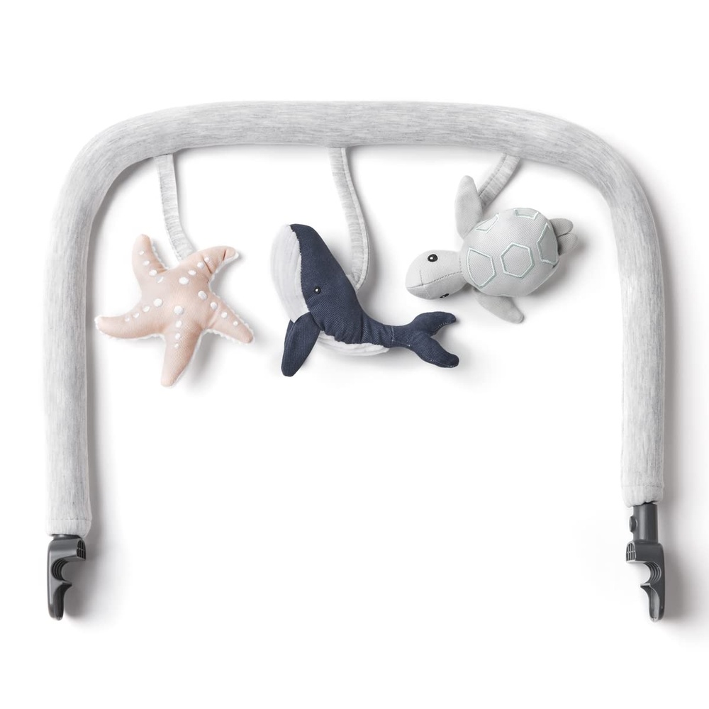 image:imageErgobaby Evolve 3in1 Bouncer Seat for Babies and Toddlers 5525 lbs Multi Position Baby Rocker Seat with Adjustable Heights Secure Harness Newborn Insert Mesh CreamOcean Wonders Light Grey