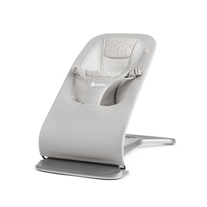 Ergobaby Evolve 3-in-1 Bouncer Seat for Babies and Toddlers 5.5-25 lbs | Multi Position Baby Rocker Seat with Adjustable Heights, Secure Harness, Newborn Insert, Mesh Cream(Grey)