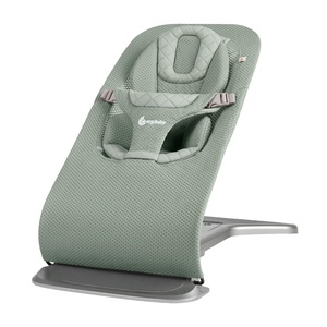 Ergobaby Evolve 3-in-1 Bouncer Seat for Babies and Toddlers 5.5-25 lbs | Multi Position Baby Rocker Seat with Adjustable Heights, Secure Harness, Newborn Insert, Mesh Cream(Sage Green)