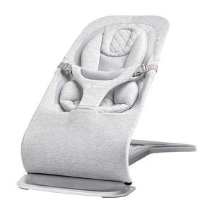 Ergobaby Evolve 3-in-1 Bouncer Seat for Babies and Toddlers 5.5-25 lbs | Multi Position Baby Rocker Seat with Adjustable Heights, Secure Harness, Newborn Insert, Mesh Cream(Light Grey)