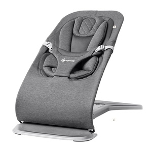 Ergobaby Evolve 3-in-1 Bouncer Seat for Babies and Toddlers 5.5-25 lbs | Multi Position Baby Rocker Seat with Adjustable Heights, Secure Harness, Newborn Insert, Mesh Cream(Charcoal Grey)