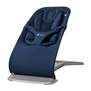 Ergobaby Evolve 3-in-1 Bouncer Seat for Babies and Toddlers 5.5-25 lbs | Multi Position Baby Rocker Seat with Adjustable Heights, Secure Harness, Newborn Insert, Mesh Cream(Midnight Blue)